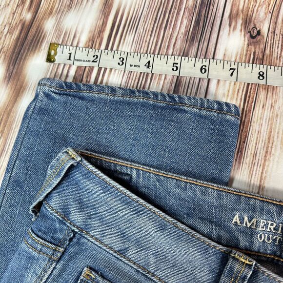 American Eagle ARTIST CROP Womens Size 6 Blue Low Rise Jeans Denim Pants 31x25.5 - Picture 5 of 10